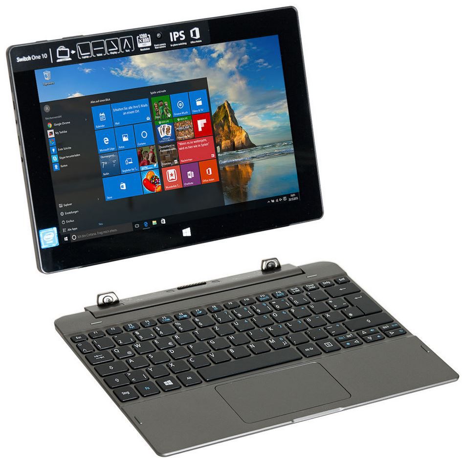 ACER One 10 (S1003 1298)   Convertible Notebook mit 32 GB ROM, 2 GB RAM und Atom x5 Prozessor für 133€ (statt 188€)