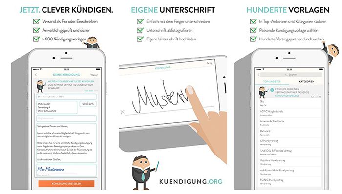 Gratis Kündigung per Fax   schnell, einfach und bequem per App