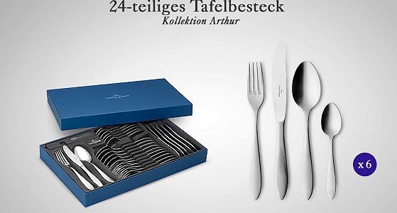 Villeroy & Boch Gläser , Besteck  & Tellersets bei vente privee   z.B. 4 Villeroy & Boch Dune Pastateller für 45,99€ (statt 55€)