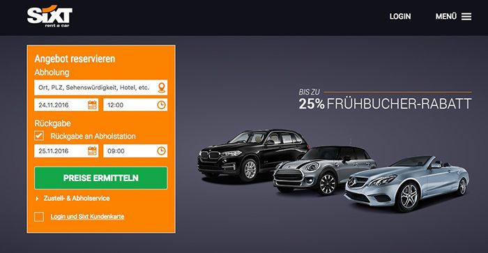Sixt Mit Bis Zu 25 Fruhbucher Rabatt Ab 25 Tagen Im Voraus