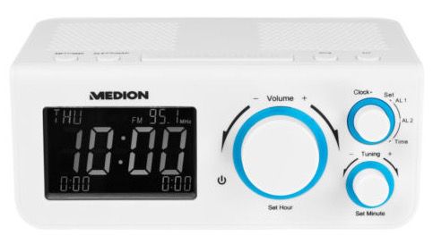 Medion Life E66323 Uhrenradio schwarz oder weiß für 11,99€ 