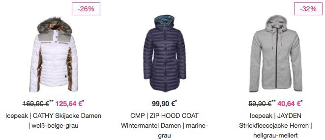 25% auf ALLE Jacken bei Vaola   z.B. Icepeak Strickfleecejacke für 36€ (statt 50€)