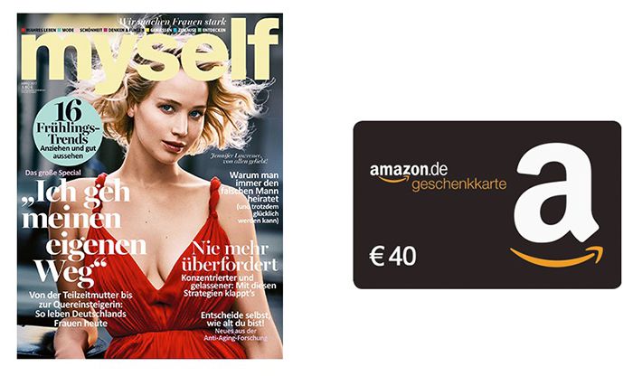 myself im Jahresabo (Digital & Druck) für 42€ + 40€ Amazon Gutschein