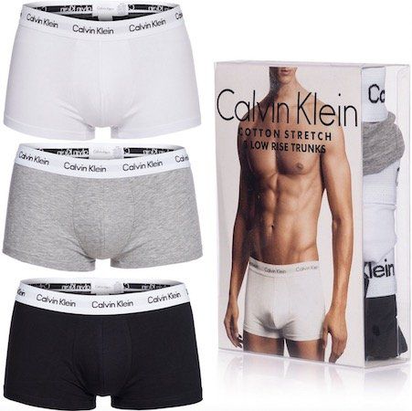 3er Pack Calvin Klein Boxershorts (Weiß, Schwarz, Grau) für 20,99€