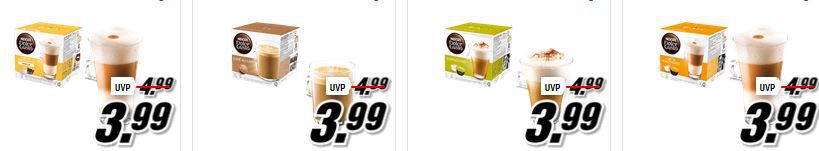Media Markt Tiefpreisspätschicht mit Kaffemaschinen und Dolce Gusto Kapseln ab 3,99€