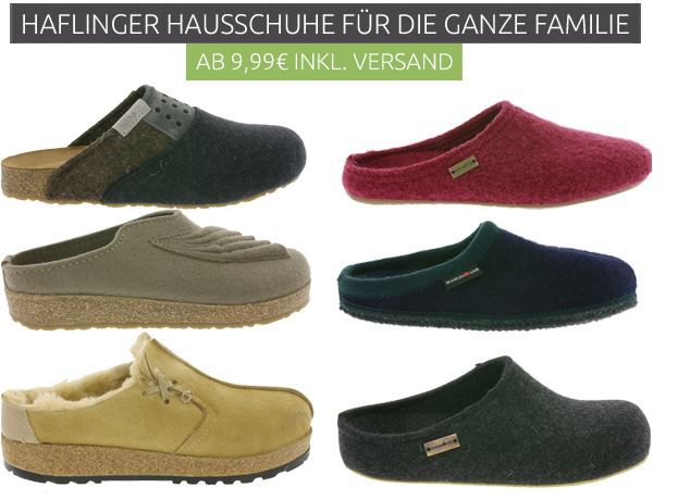 Haflinger Hausschuhe für Damen, Herren und Kinder ab 4,99€ 