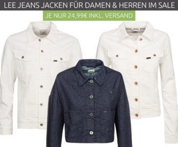 Lee Jacken Sale bei Outlet 46   z.B. Lee Rider Jacken für nur 24,99€