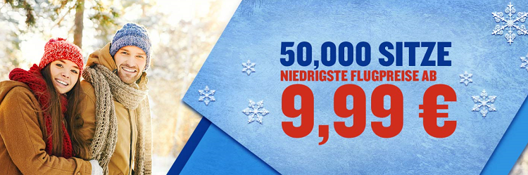 Ryanair Winter Ticketverkauf   Flüge ab 9,99€