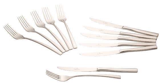 Villeroy & Boch Piemont - Edelstahl Steakbesteck 12-teilig für 26€ Villeroy & Boch Piemont Edelstahl Steakbesteck 12 teilig für 26€