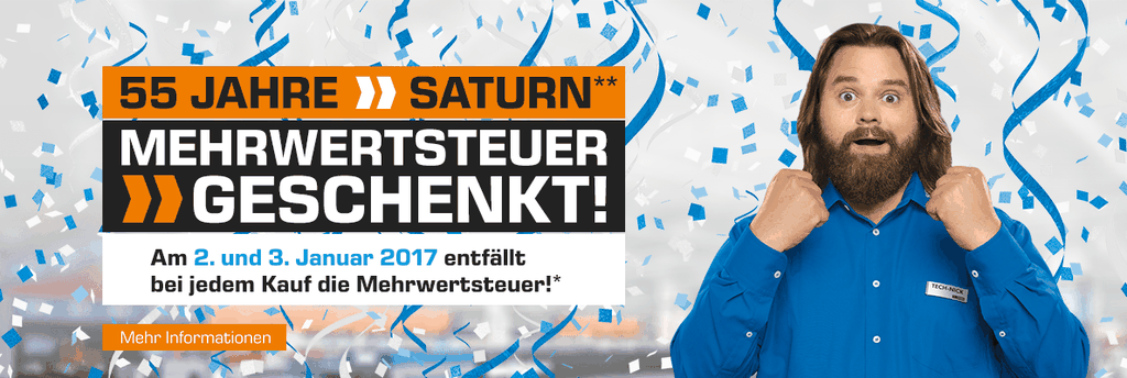 Online: Saturn schenkt euch 19% MwSt   kombinierbar mit Media Markt Geschenkgutschein Aktion