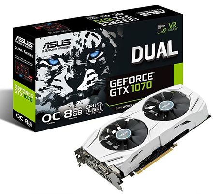 Asus GeForce GTX 1070 Dual OC 8GB für 279€ (statt 349€)