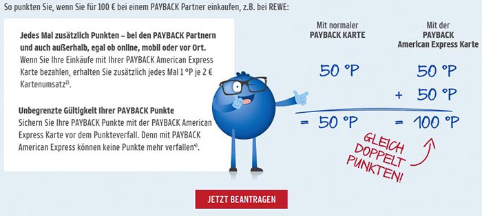 Payback American Express Kreditkarte dauerhaft kostenlos + 4.000 Punkte (40€)   TOP!