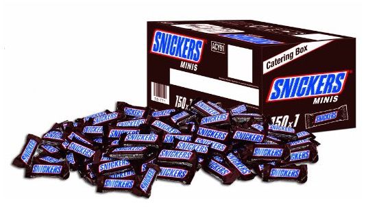 150er Pack Snickers / Milky Way / Mars Mini Riegel (2,7kg) ab 16,90€ (statt 22€)