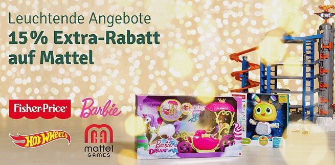 15% Rabatt auf Mattel Artikel (Fisher Price, Barbie, Hot Wheels & mehr) bei myToys