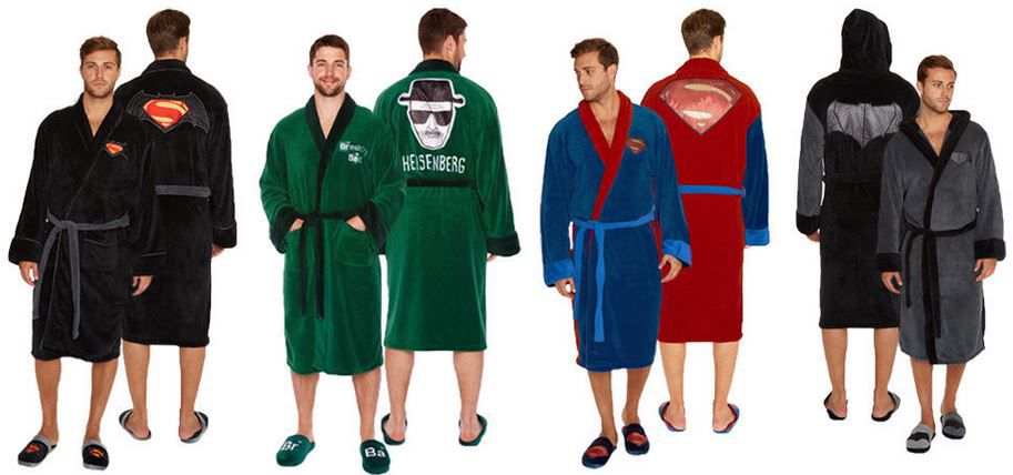 KNALLER! Herren Bademantel   Kultmotive: Spiderman, Ghostbusters, Heisenberg je 15,79€