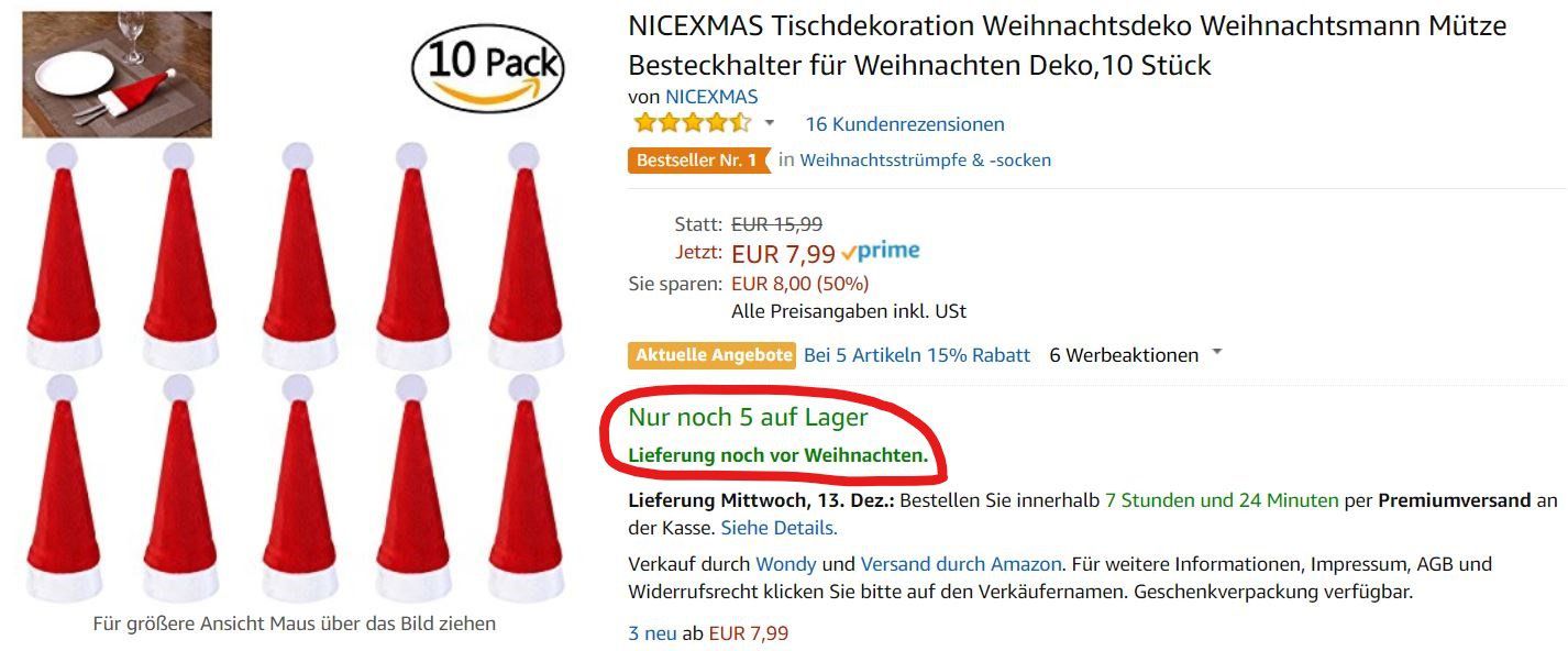 Bestellfristen für Weihnachten 2017