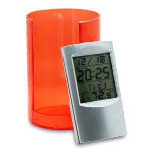 Multifunktionale Halterung für Stifte mit digitaler Uhr, Wecker und Thermometer für 5,42€