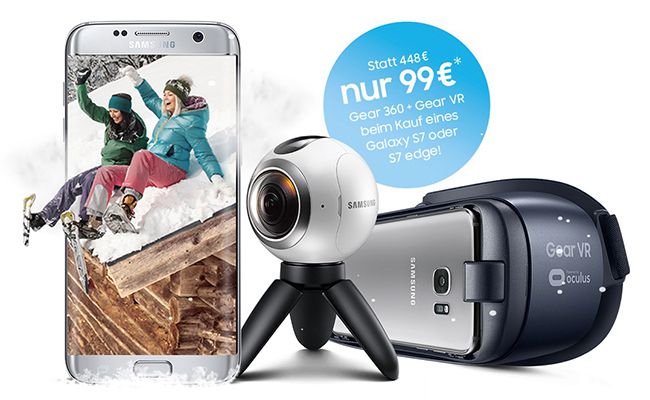 Galaxy S7 + GearFit für 1€ + Gear VR & Gear 360 für 99€ + Vodafone LTE Tarif mit 2GB für 39,99€ mtl.   junge Leute 6GB für 33,33€!