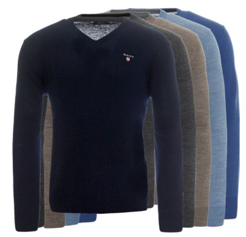 GANT Herren V Neck Pullover aus Merinowolle für 44,99€ (statt 60€)