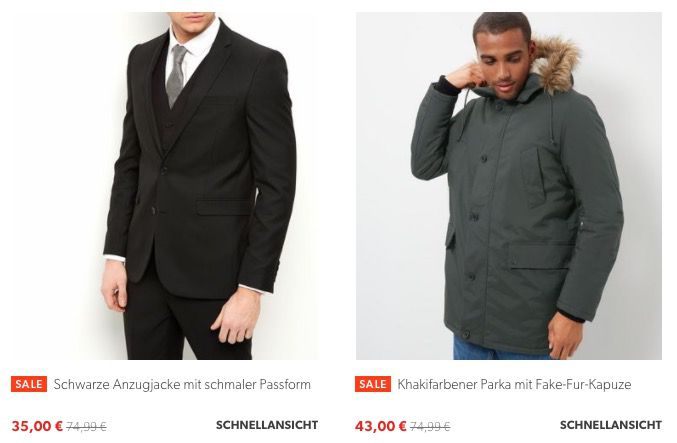 New Look Sale + 20% Gutschein + VSK frei ab 35€   z.B. Khakifarbener Parka für 34€