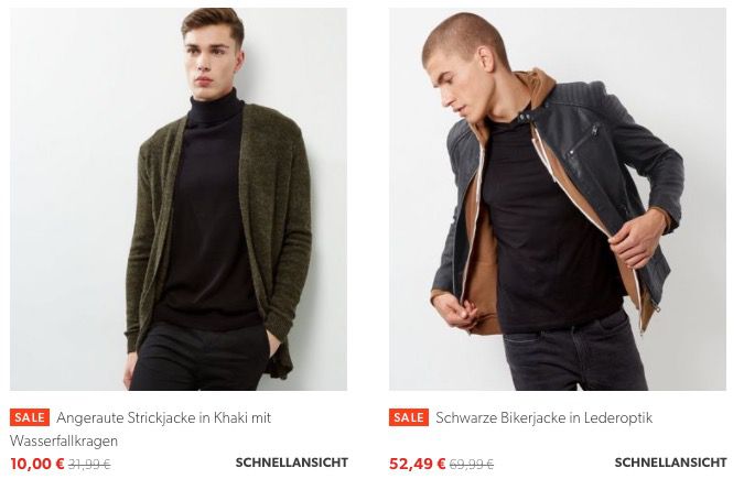 New Look Sale + 20% Gutschein + VSK frei ab 35€   z.B. Khakifarbener Parka für 34€