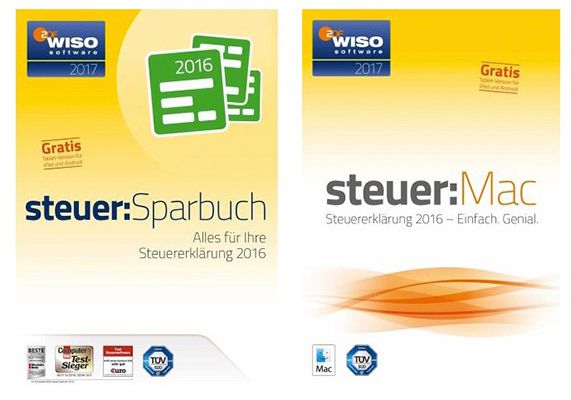 WISO steuer:Mac 2017 (Steuerjahr 2016) oder WISO steuer:Sparbuch 2017 für je 19,99€