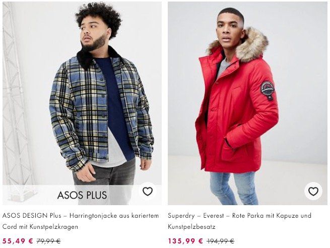 Bis 50% Rabatt auf Winterkleidung bei asos + VSK frei ab 30€   z.B. Superdry Everes Parka in Rot für 135,99€ (statt 165€)