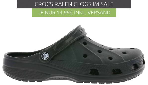 Crocs Ausverkauf bei Outlet46 Restgrößen Modelle für Damen und Herren für 14,99€