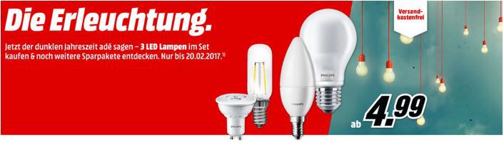 Media Markt LED Lampen Sale   MÜLLER LICHT E14 für 1,99€