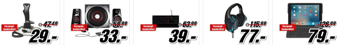 Media Markt IT Sale: z.B. LOGITECH G213 Gaming Tastatur statt 57€ für 39€