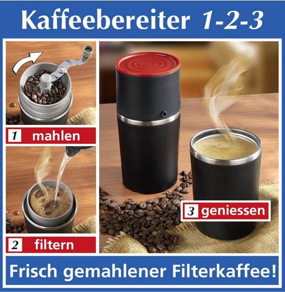 Wenko Kaffeebereiter 3 in 1 mit hochwertiger Mühle und Dauerfilter statt 23€ für 14,99€