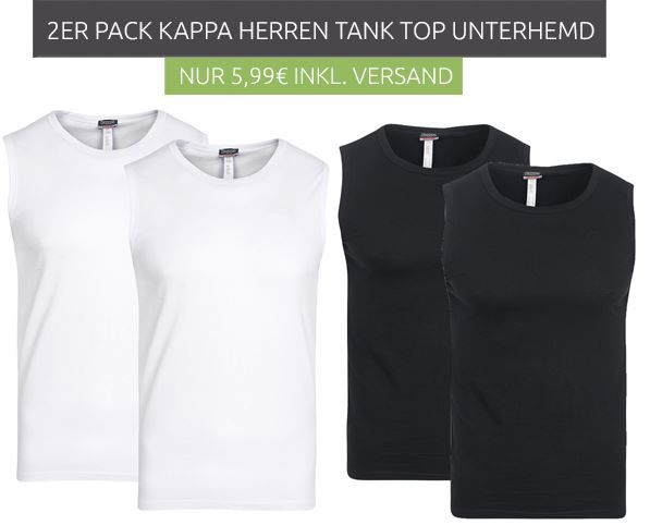  Kappa Sebastiano  2er Pack Herren Tanktops für nur 5,99€