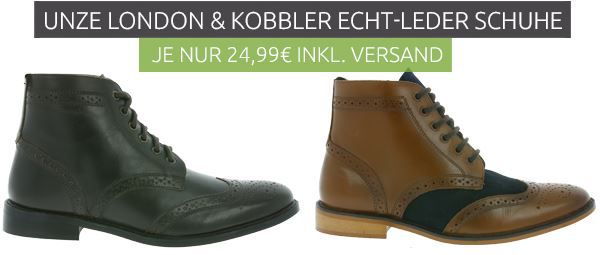 Unze London und Kobbler   Echtleder Herrenschuhe für nur 24,99€