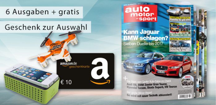 6 Ausg. auto motor und sport + Prämie für 16,80€