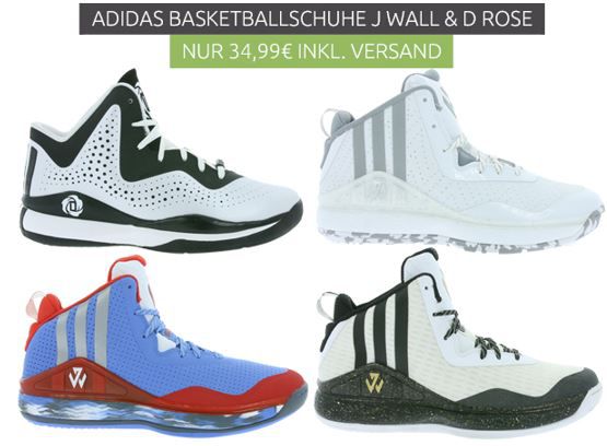 adidas Performance J Wall Herren Basketball Schuhe für 34,99€ (statt 45€)