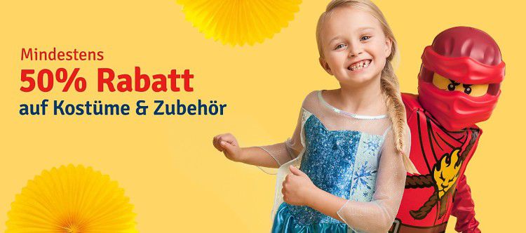 Mindestens 50% Rabatt auf ausgewählte Kostüme und Zubehör by myToys