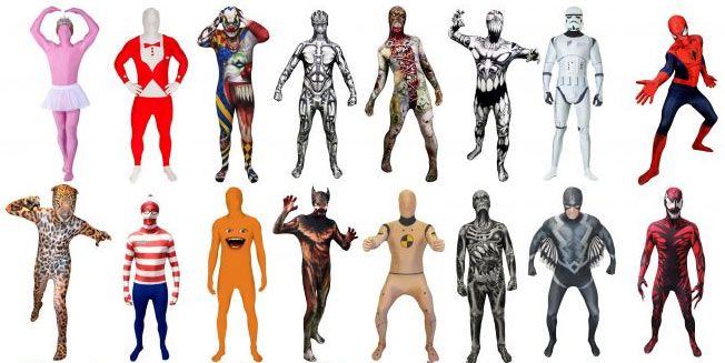 Verschiedene Morphsuit Kostüme ab 14€