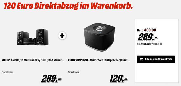 Philips Multiroom Bundle für 293,99€ (statt 375€)   Lautsprecher & Komplettsystem