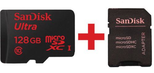 SanDisk Ultra 128GB MicroSDXC Speicherkarte + SD Karten Adapter für 36€ (statt 45€)