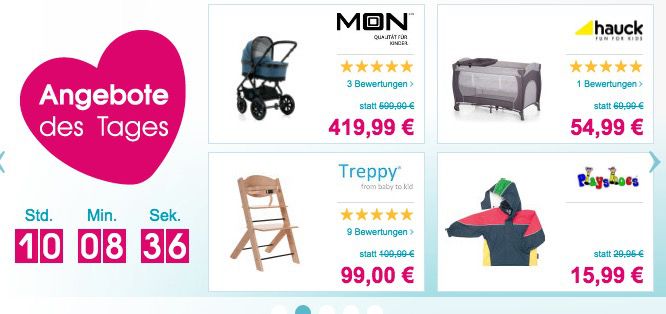 Bis zu 20€ Rabatt beim Babymarkt   z.B. Treppy Hochstuhl für 89€ (statt 102€)