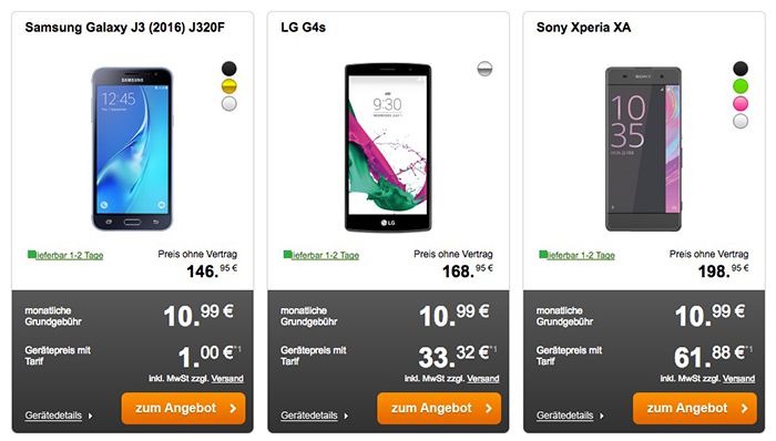 Base Allnet Flat mit 2GB LTE für 10,99€ mtl. + Samsung Galaxy J5 (2016) für 65,45€ (statt 159€)