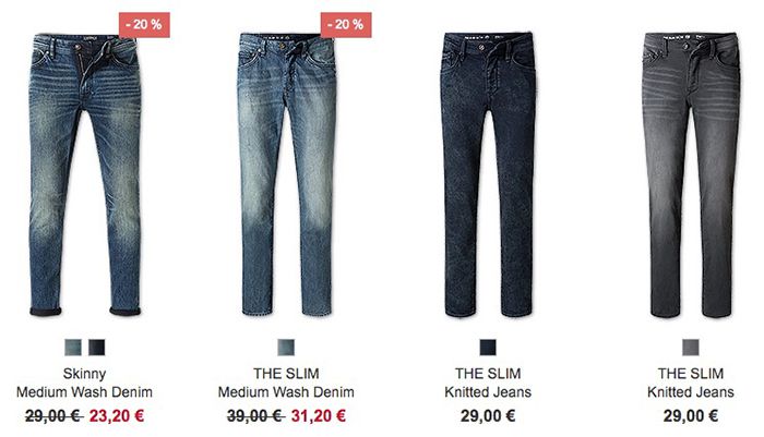 C&A mit 20% Rabatt auf ausgewählte Denim Jeans + 10% Gutschein