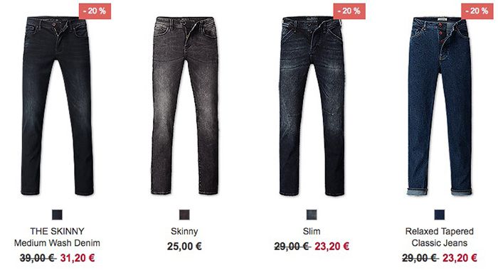 C&A mit 20% Rabatt auf ausgewählte Denim Jeans + 10% Gutschein