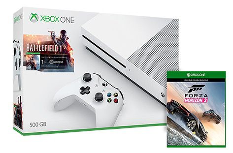 Xbox One S 500GB + Battlefield 1 + Forza Horizon 3 für 268€ (statt 342€)