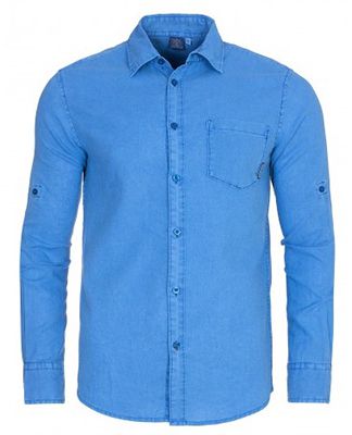 Chiemsee Leon Herren Longsleeve Hemd in Blau für 34,99€ (statt 47€)