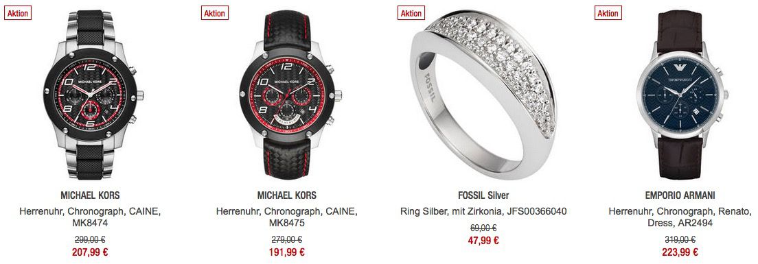 20% Rabatt auf Schmuck & Uhren bei Galeria Kaufhof