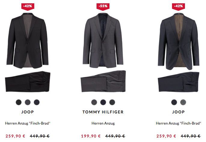 Günstige Herren Anzüge von Hilfiger, JOOP & Co. bei engelhorn dank 20% Gutschein