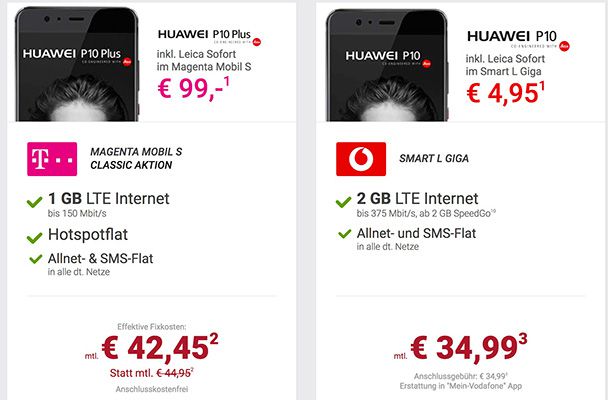 Huawei P10 (Plus) mit Vodafone oder Telekom Tarif vorbestellen + gratis Leica Sofort Kamera (Wert 279€)