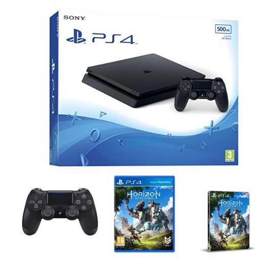 PlayStation 4 500GB slim + Horizon Zero Dawn + 2. DualShock 4 für 276€ (statt 340€)