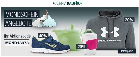 20% Rabatt auf BARBIE, Sportbekleidung uvm.   Galeria Kaufhof Mondschein Angebote